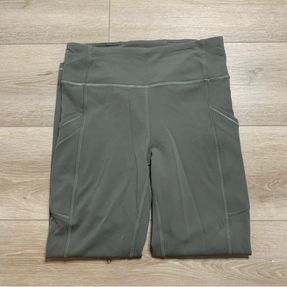 Lululemon Invigorate High Rise Crop 23” Leggings in Grey Sage Size 12